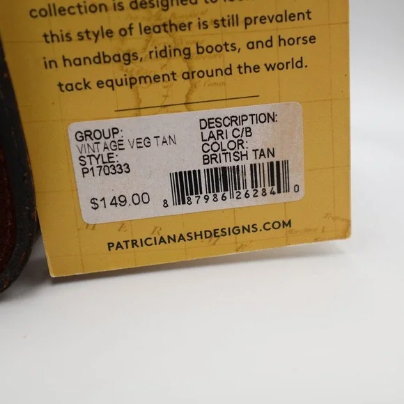 Patricia Nash Lari Crossbody Bag British Tan Vintage Veg Tan Leather P170333 - Picture 5 of 15